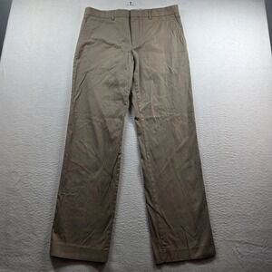 Express Producer Mens Khaki Tan Pinstripe Pants 34x34 Cotton Stretch 504690